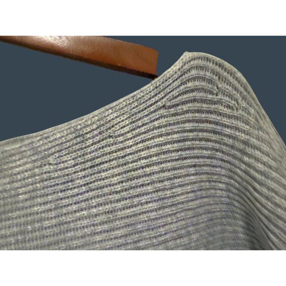 Intermix Gray Wool-Blend Ribbed Knit Sweater With Thumbholes Womens P - Picture 2 of 9